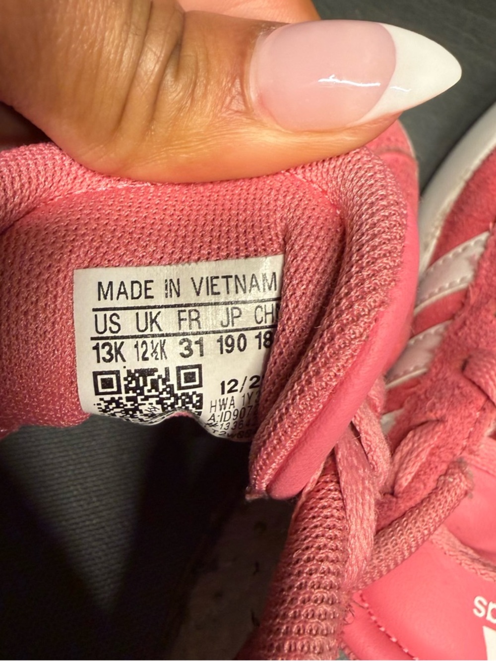 Adidas Kids Pink Suede Sneakers with White Stripes (I don't want 2 clean) - Picture 7 of 7
